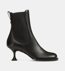 Bottines en cuir talon biseauté Sergio Rossi