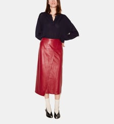 Jupe midi Martin en cuir Roseanna