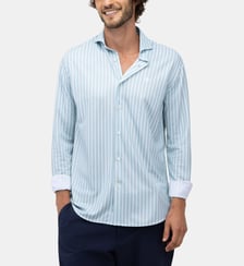 Chemise rayée à col italien El Ganso