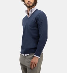 Pull col V droit en coton El Ganso
