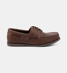 Chaussures bateau en cuir pleine fleur El Ganso