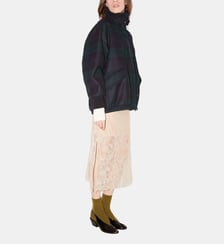Manteau court Fox en laine tartan Roseanna