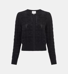 Cardigan en maille trèfle à col rond Molli