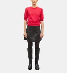 Jupe courte en maille effet cuir Molli