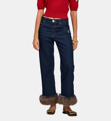 Jean Cropped effet fourrure Marc Jacobs