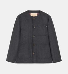 Manteau Valentino en laine double avec élément V en métal Valentino Garavani
