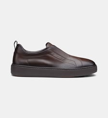 Sneaker à enfiler en cuir Santoni