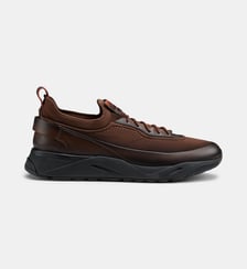 Sneaker basse effet chaussette en cuir Santoni
