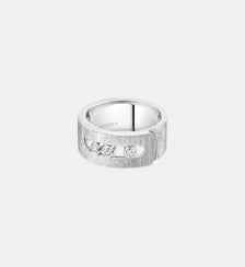 Bague en or blanc ciselé et diamants - Grand modèle Messika