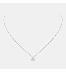Collier en or blanc et diamant taille poire Messika