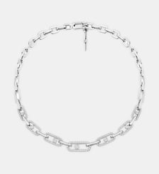 Collier gournette en or blanc et pavé diamants Messika