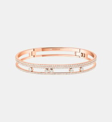 Bracelet jonc en or rose pavé diamants Messika