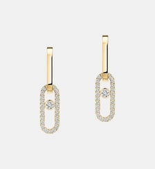 Boucles d'oreille pendantes en or jaune et diamants Messika