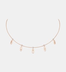 Collier choker avec pampilles en or rose et diamants Messika