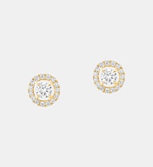 Puces d'oreille en or jaune et diamants taille brillant - Petit modèle Messika