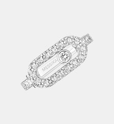 Mono Clip d'oreille en or blanc et pavé diamants Messika