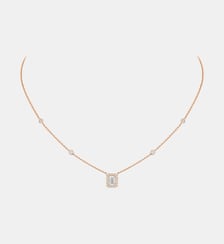 Collier en or rose et diamants taille émeraude Messika