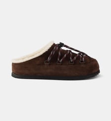 Mules Ltrack en veau velours Prada