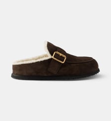Mules en veau velours Prada