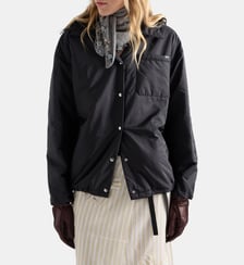 Blouson droit à capuche amovible Prada
