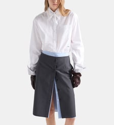 Chemise en popeline à foulard amovible Prada