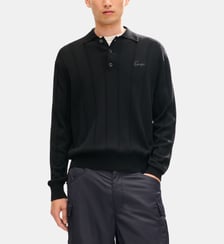 Polo Signature à manches longues en laine mérinos Kenzo