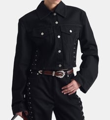 Veste courte en denim à laçage Iro