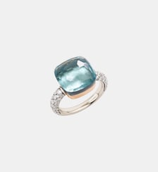Bague Maxi - Topaze bleu ciel et diamants Pomellato