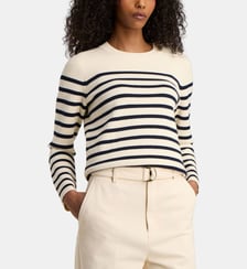 Pull droit marinière Carine coton bio et laine Jodhpur