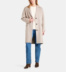 Manteau mi-long Claudel laine recyclée mélangée Galeries Lafayette