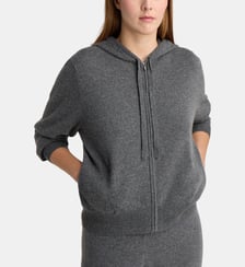 Gilet zippé à capuche Zaco cachemire femme Galeries Lafayette