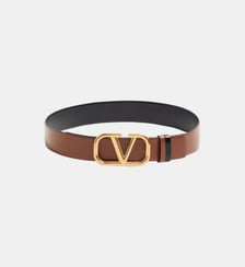 Ceinture réversible en cuir brillant VLogo Valentino Garavani