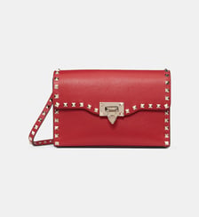 Petit Sac À Bandoulière Rockstud En Veau Grainé Valentino Garavani