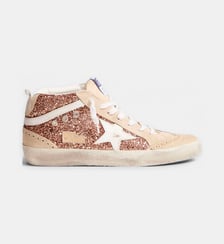 Baskets montantes Mid Star avec paillettes or rose Golden Goose