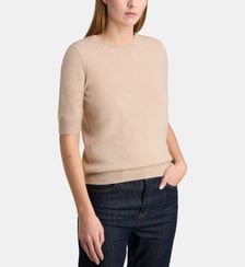 Pull droit Difi manches courtes en cachemire Galeries Lafayette