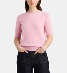 Pull droit Difi manches courtes en cachemire Galeries Lafayette