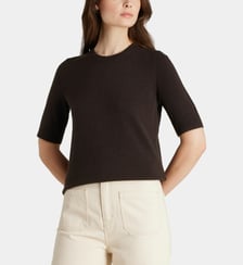 Pull droit Difi manches courtes en cachemire Galeries Lafayette
