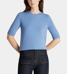 Pull droit Difi manches courtes en cachemire Galeries Lafayette