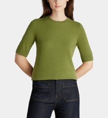 Pull droit Difi manches courtes en cachemire Galeries Lafayette