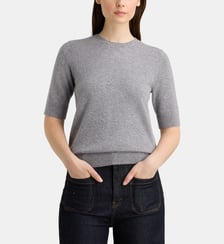 Pull droit Difi manches courtes en cachemire  Galeries Lafayette