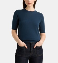 Pull droit Difi manches courtes en cachemire  Galeries Lafayette