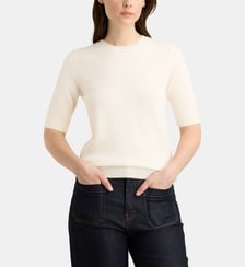 Pull droit Difi manches courtes en cachemire  Galeries Lafayette
