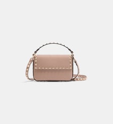 Sac pochette Rockstud en cuir de veau grainé Valentino Garavani