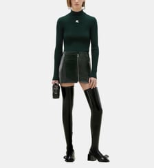 Pull ajusté maille côtelée Courrèges