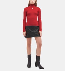 Pull ajusté maille côtelée Courrèges