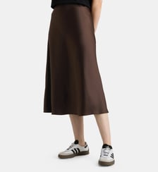 Jupe midi Turin fluide satinée Galeries Lafayette