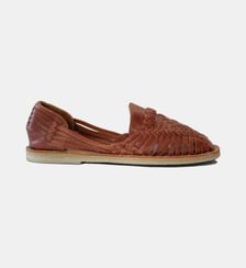 Sandales plates Alegre Tabac cuir Mapache