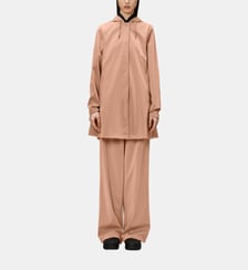 Imperméable droit mi-long à capuche cirée Rains