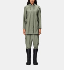 Imperméable droit mi-long à capuche cirée Rains