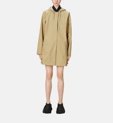 Imperméable droit mi-long à capuche cirée Rains